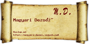 Magyari Dezső névjegykártya